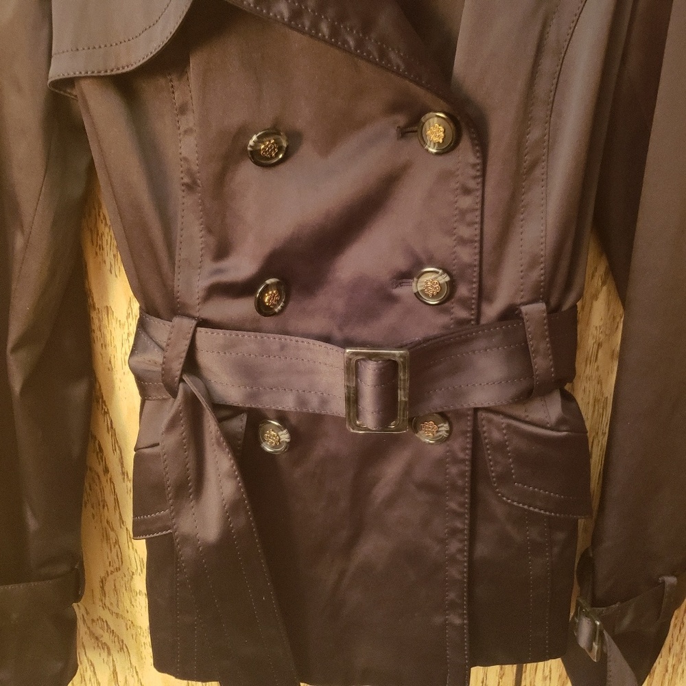 Jessica Simpson Womens Black Trench Coat Size S - Picture 6 of 6